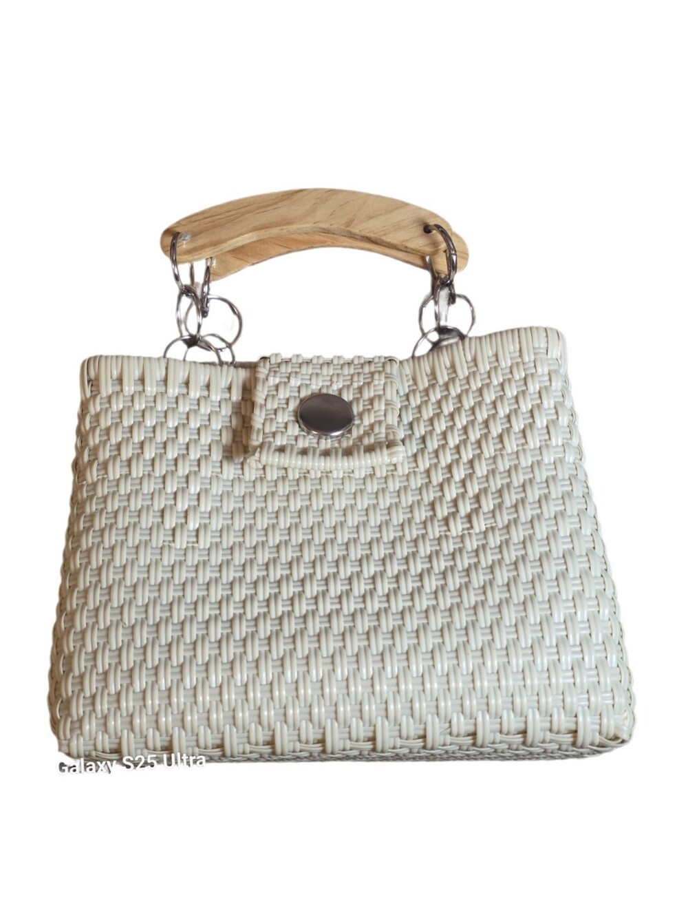 Vintage Artisan Oaxaca Plastic Woven Market Tote EUC